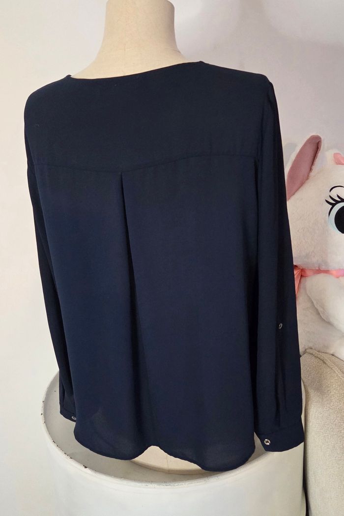 ARMAND THIERY – Blouse Bleu Marine Fluide – Taille 3 (L) – Élégante & Intemporelle - photo numéro 5