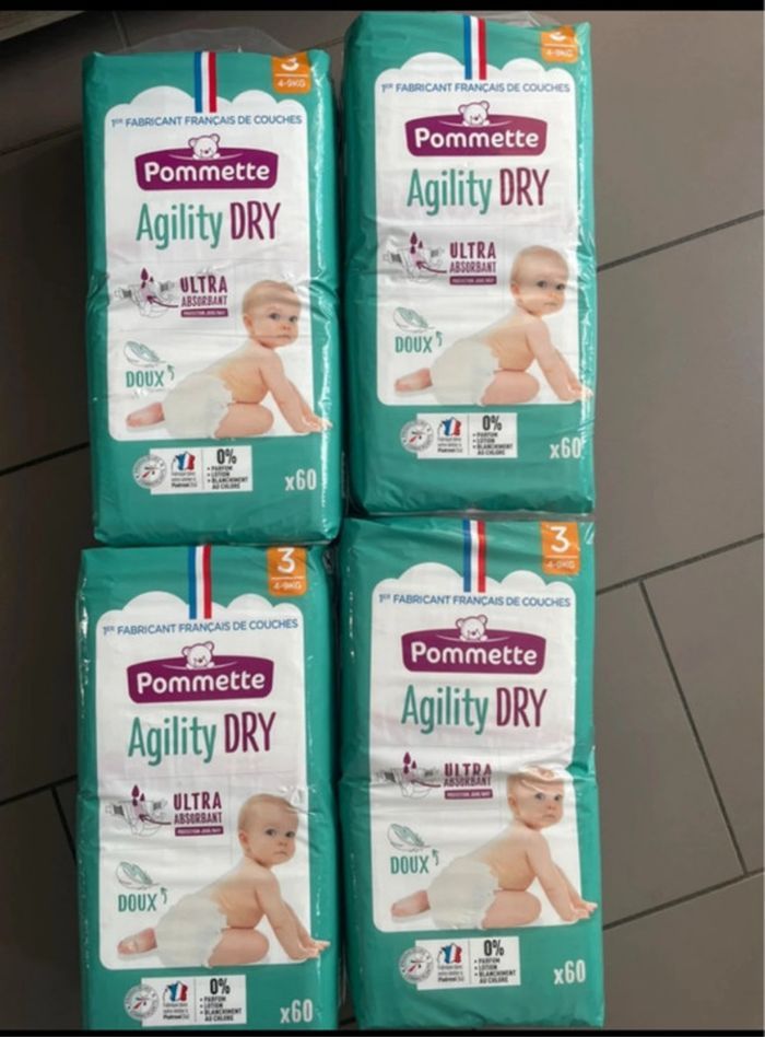 4 paquets de Couche pommette taille 3