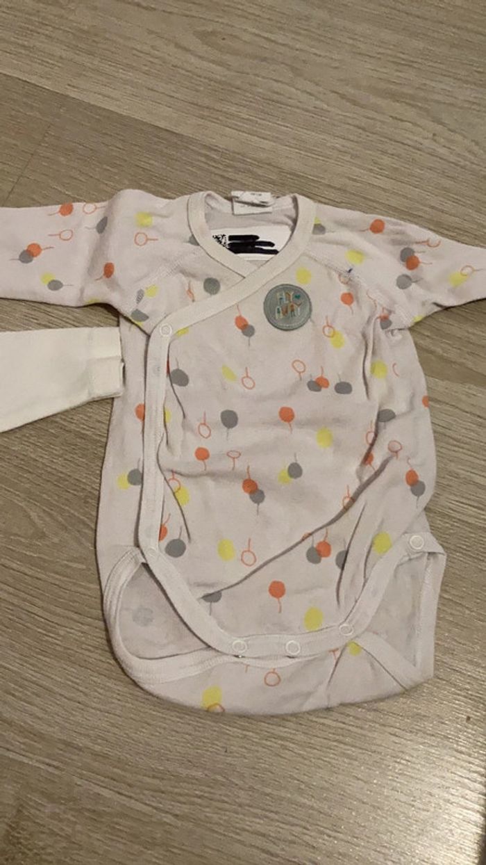 Lot 2 bodys manche longue taille 3 mois - photo numéro 2