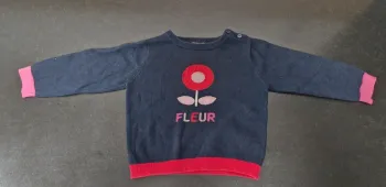 Joli Pull motifs fleurs jacadi taille 24 mois  fille