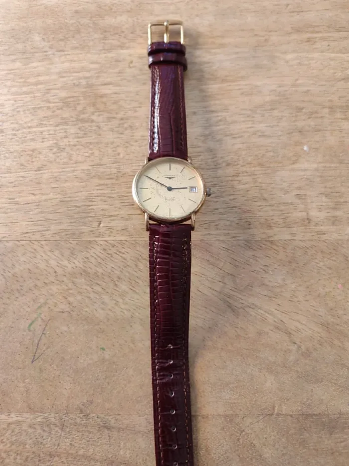 Montre vintage à quartz longines avec cadran plaqué or - photo numéro 3