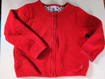 Gilet matelassé molletonné rouge Petit Bateau 3 ans