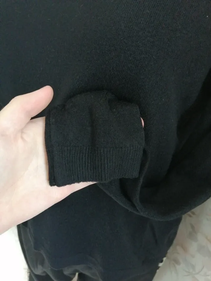 Pull fin noir uni avec col rond / la halle / (S) - photo numéro 4