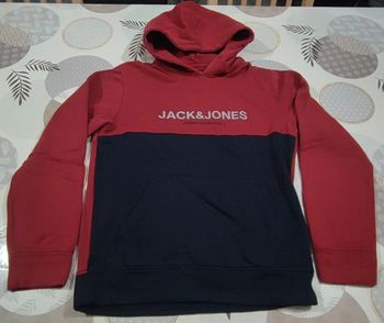 Sweat à capuche bordeaux et noir taille S