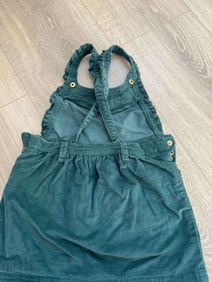 Robe tablier velours vert bébé fille 18 mois - photo numéro 2