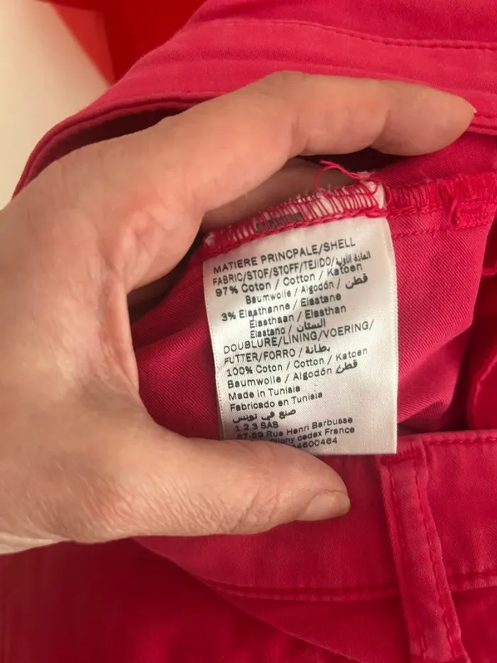 123 pantalon, jeans rose fuchsia, coupe droite femme, taille 38 - photo numéro 6