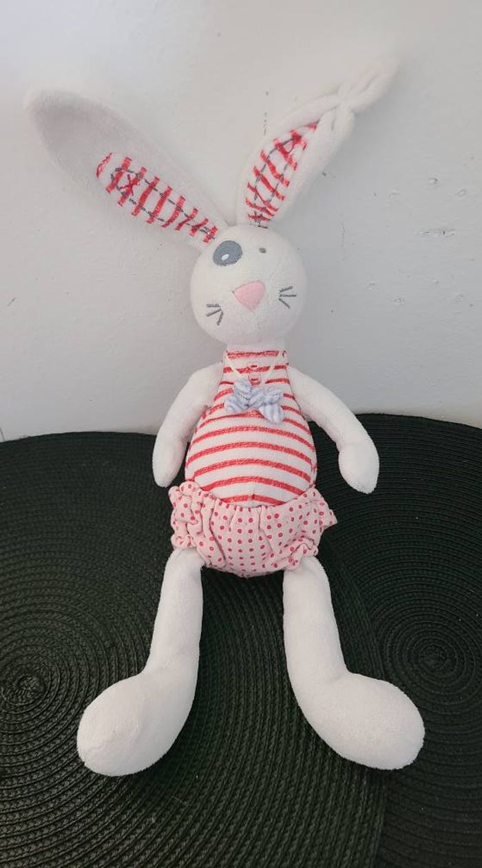doudou lapin blanc rouge by tape a l'oeil - photo numéro 2