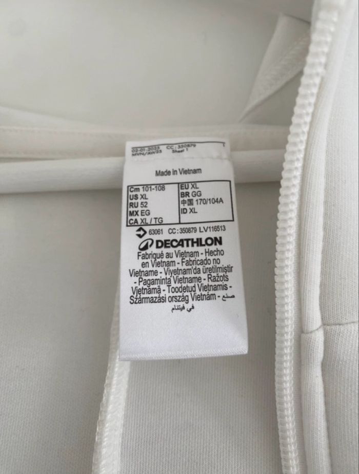 ✨ Veste à capuche fitness Domyos – XL – Blanc - photo numéro 2