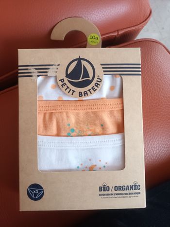 10 ans petit  bateau  neuf bio lot de 3 blanc 