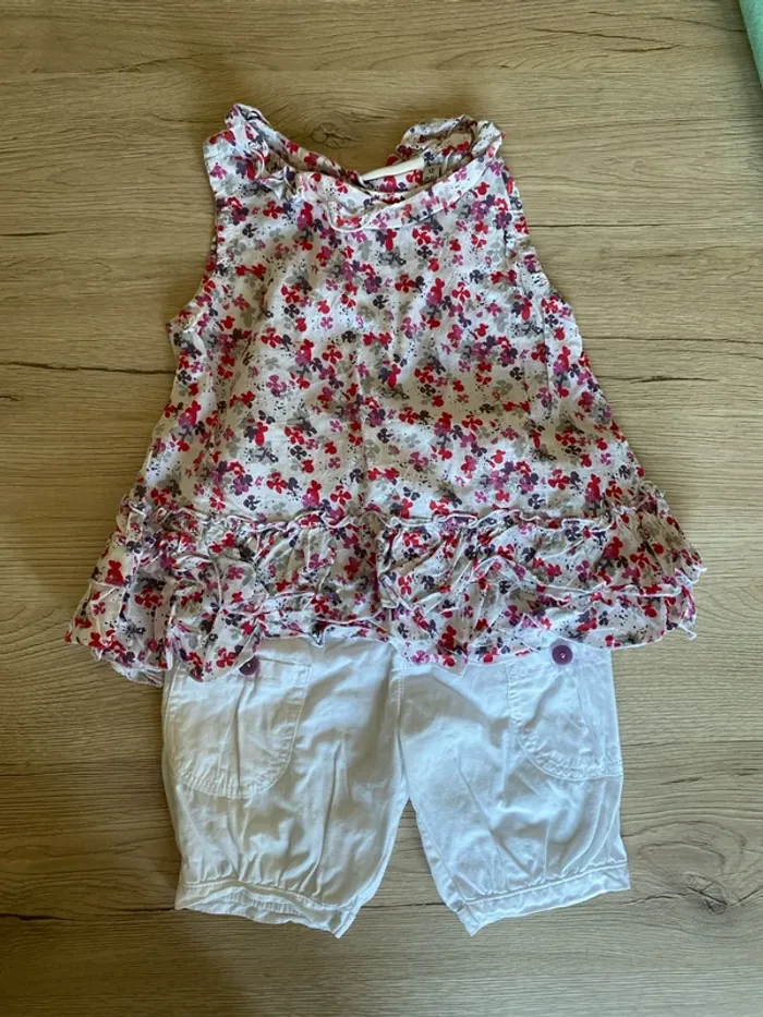 Ensemble robe pantalon court fille