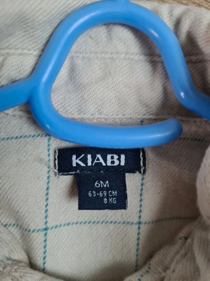 Chemise beige à carreaux 6 mois - photo numéro 8