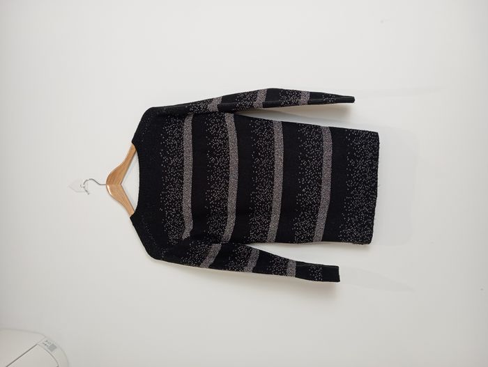 Pull pailleté noir et argenté Etam T.XS - photo numéro 2