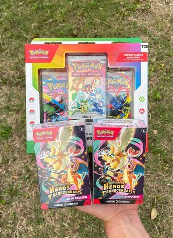 Lot booster Pokemon TGC - coffret permiers partenaires + 2 bundle ME2.5 « Héros transcendants »