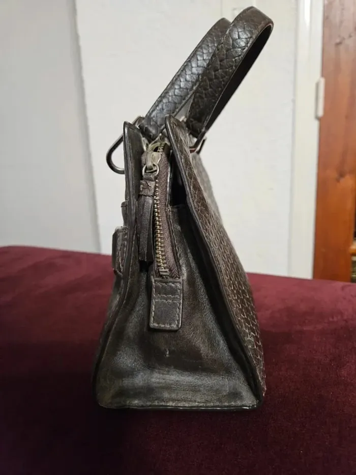 Sac à main Lancel en cuir grainé tressé - Élégance et qualité - Bon état - photo numéro 4