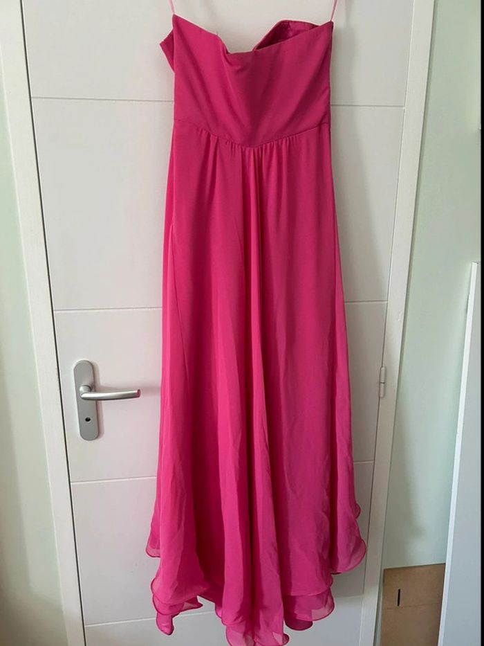 Robe bustier longue fluide rose T38 - photo numéro 5