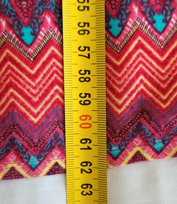 Blouse manches courtes à motifs rose corail bleu turquoise Camaïeu Taille 36 - photo numéro 11