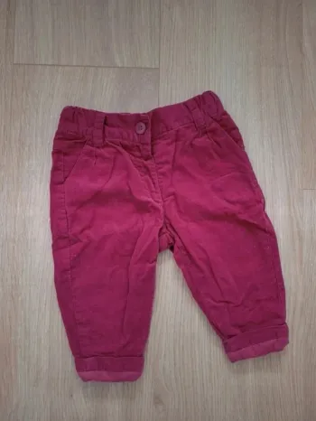 Pantalon velours bordeaux Kitchoun 6 mois