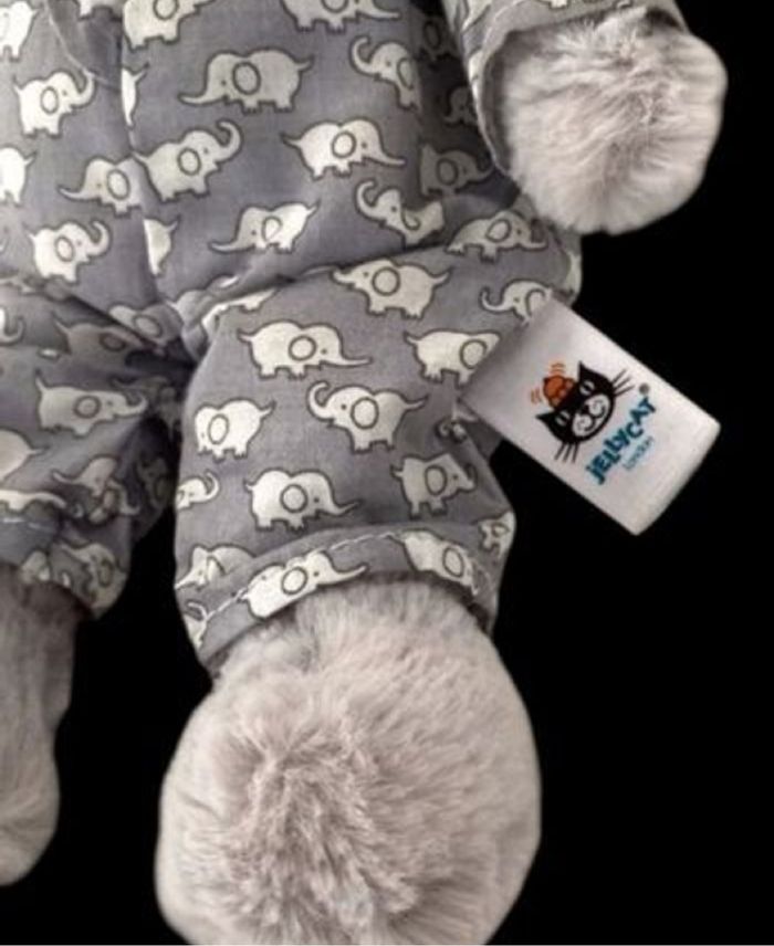 ❤️B2878 Doudou Peluche Éléphant Elephant Jellycat Gris Bedtime Rare - photo numéro 3