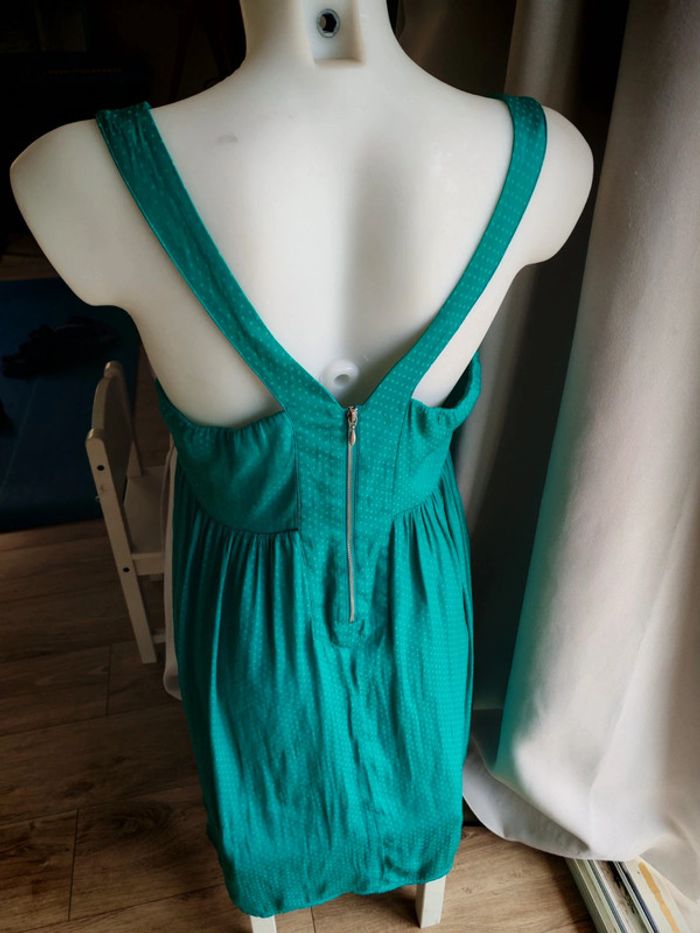 Robe verte promod satinée - photo numéro 7