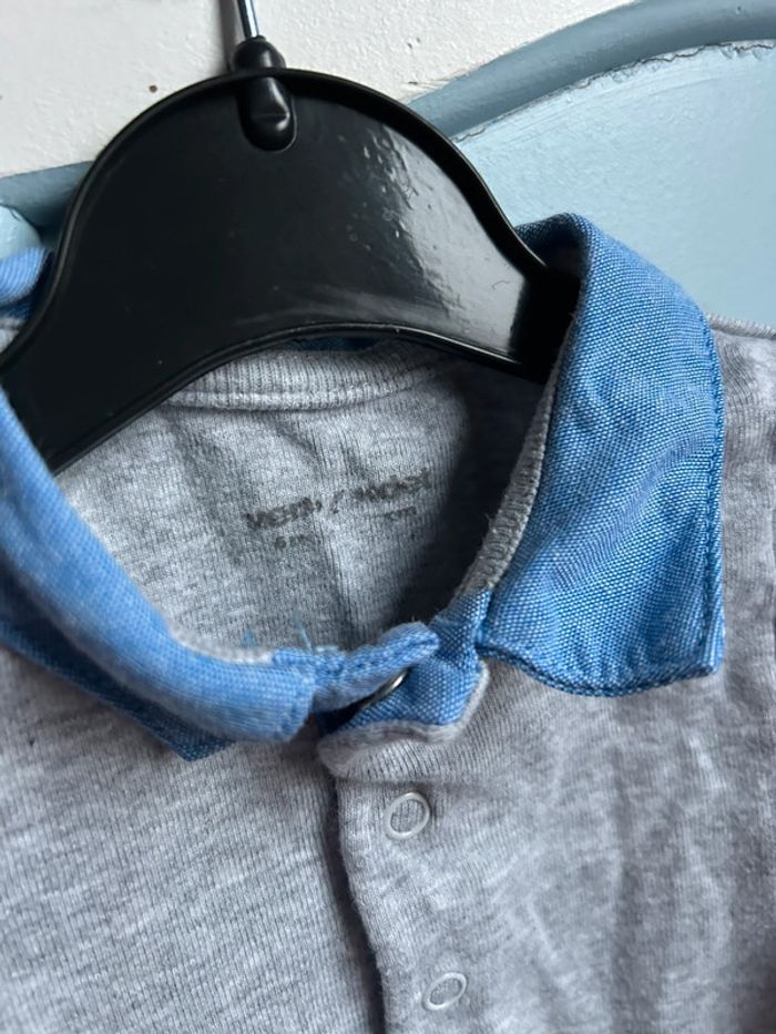 Body a manches longues, à col , gris , 6 mois, vertbaudet - photo numéro 2