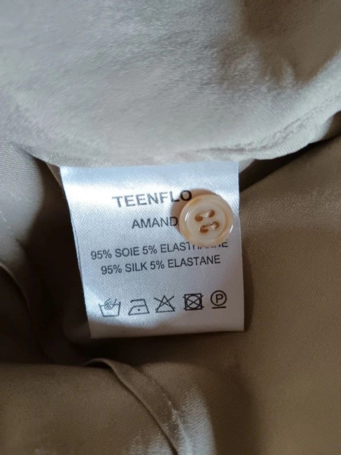 Chemisier soie beige champagne Teenflo y2k - photo numéro 9
