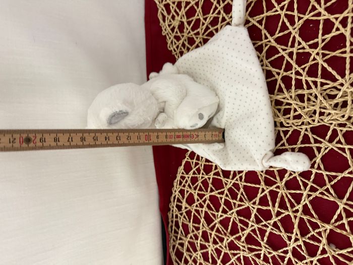 Doudou Peluche Ours Blanc Gris Mouchoir Ours Lune Etoiles Simba Toys - photo numéro 5