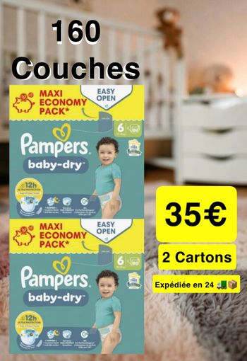 Couches Pampers Baby Dry Taille 6 Neuf
