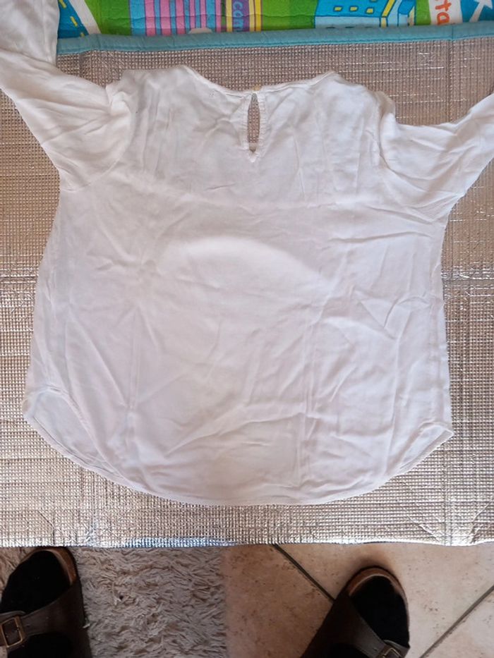 😴tunique coton lin T38 blanc noir - photo numéro 4