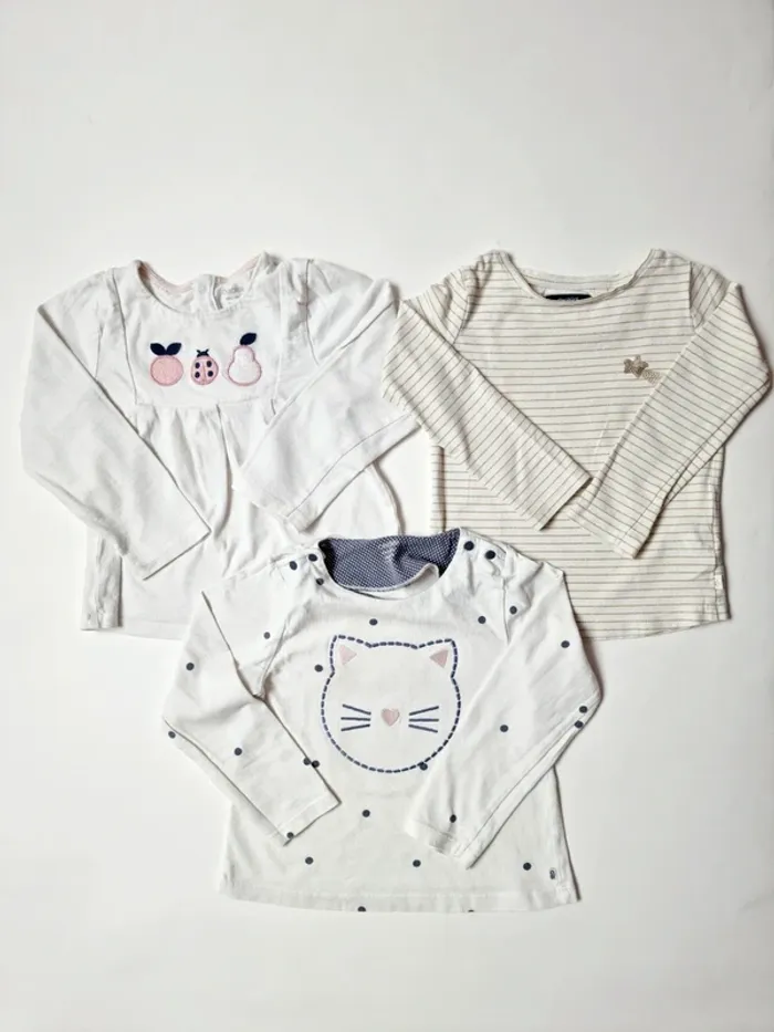 Lot de 3 t-shirts manches longues Obaibi