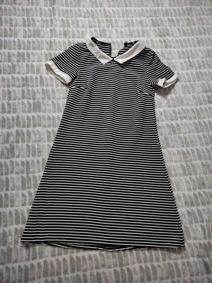 Robe a rayures style marinière noir et blanc col claudine Jennyfer taille S 36 - photo numéro 1
