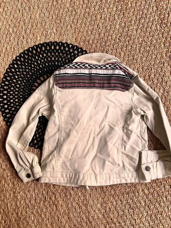 Veste beige jean dos aztèque