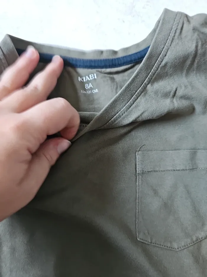 Maillot lm basic kaki 8 ans - photo numéro 3
