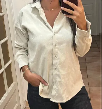 Superbe chemise oversize vintage plissé - neuve - taille XXS (mais taille grande)