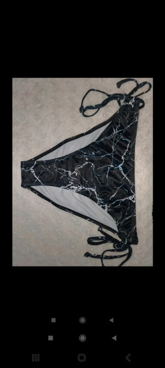 Maillot de bain 2 pièces blanc noir - photo numéro 3