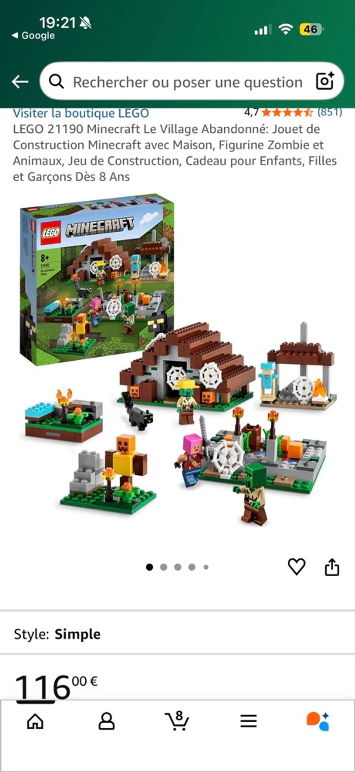LEGO Minecraft – Le Village Abandonné (21190) – Neuf Jamais Ouvert – Idéal Cadeau de Noël ! 🎁 - photo numéro 2