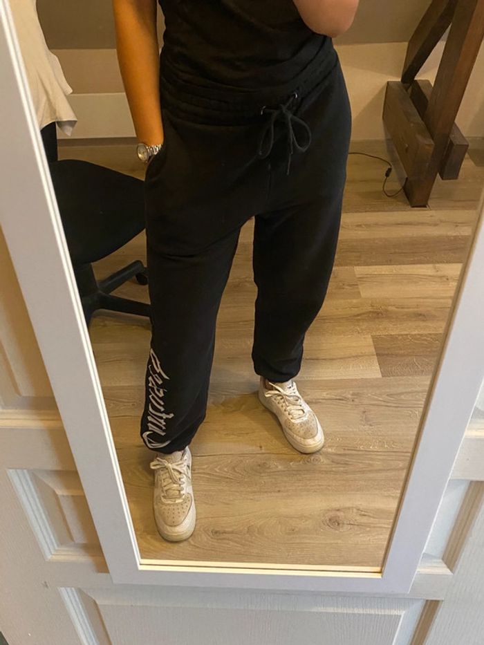 Pantalon de jogging/de survêtement noir à lettres blanche - photo numéro 2