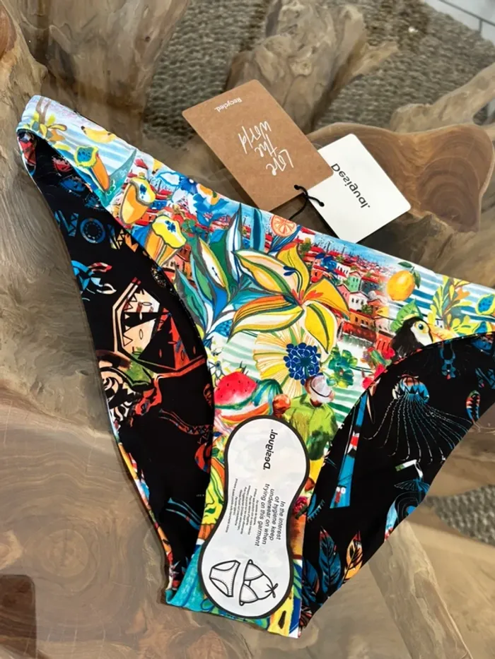 Bas de maillot de bain Desigual réversible coloré noir femme M - photo numéro 5