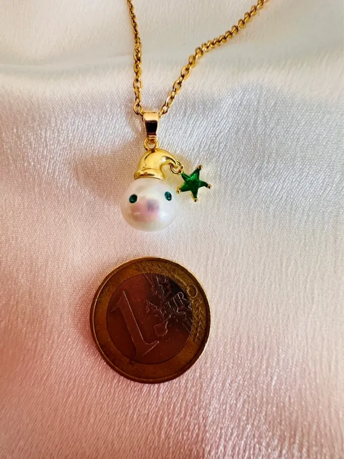 Collier perle baroque petit mage étoilé – création unique et enchantée - photo numéro 4