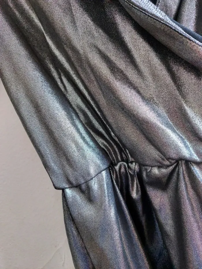 Combishort argentée brillant Taille M - photo numéro 4