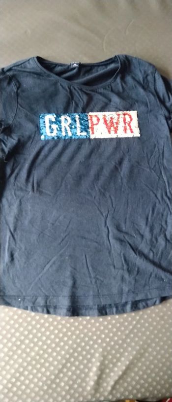 Tee-shirt à sequins réversibles neuf marine fille 10 ans kiabi