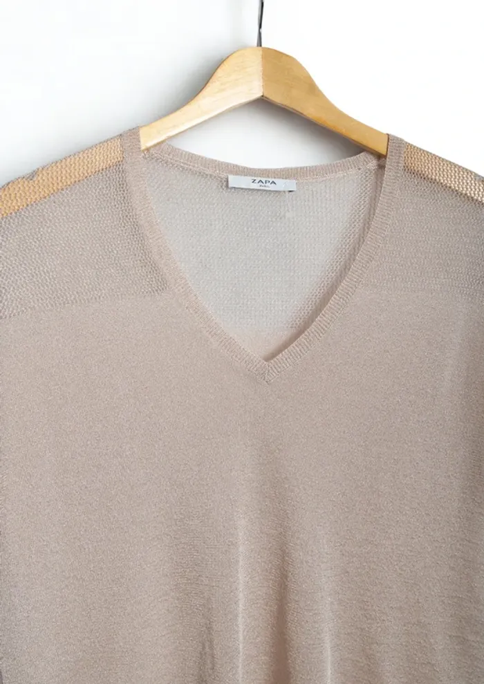 Top beige rosé Zapa Paris Taille S/M - photo numéro 2