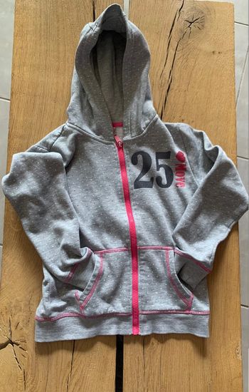 Gilet zippé gris et rose à capuche fille 10 ans (140) NKY