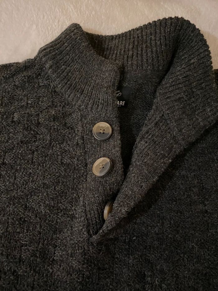 Superbe Pull Gris Chiné Avec  Boutons Taille M - photo numéro 9