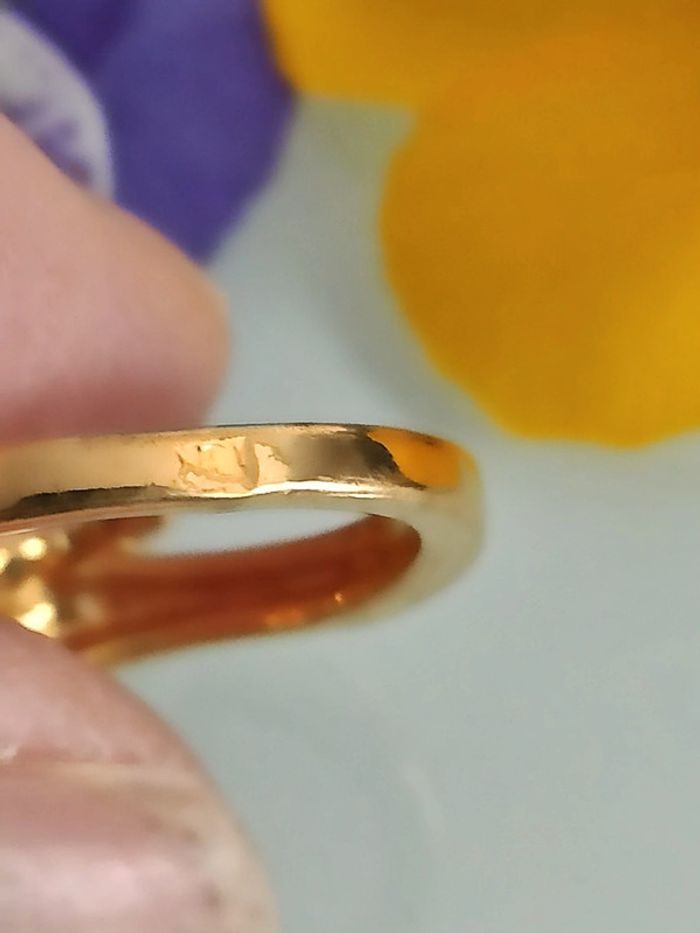 Bague en plaqué or et cristaux - photo numéro 3