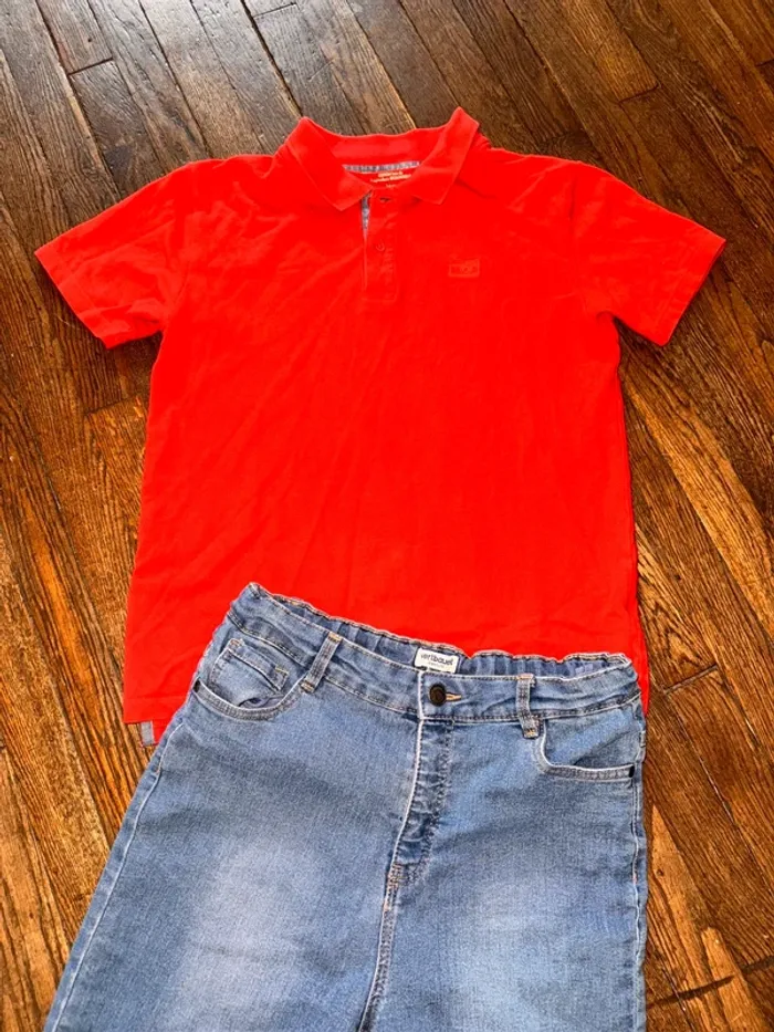 Polo Monoprix et Short en jeans vertbaudet 14 ans - photo numéro 2