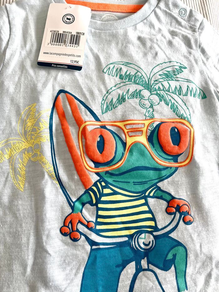 T-shirt MC Grenouille 18 mois neuf. - photo numéro 2
