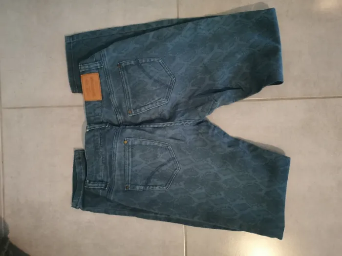 Pantalon bleu motif animal - photo numéro 2