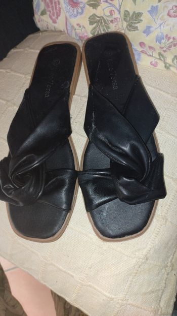 Nu pieds cuir noir 37