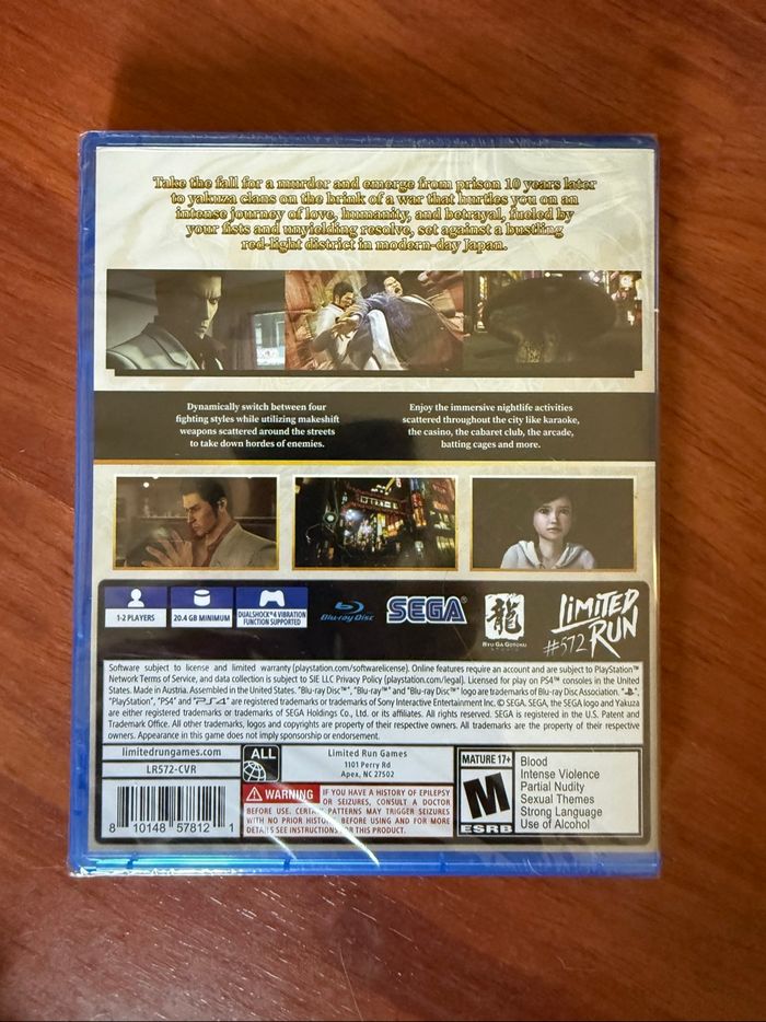 Yakuza Kiwami Jeu Sony Playstation Ps4 / Ps5 NEUF sous blister Limited Run Games LRG #572 - photo numéro 2