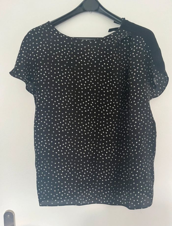Blouse à pois manches courtes mango